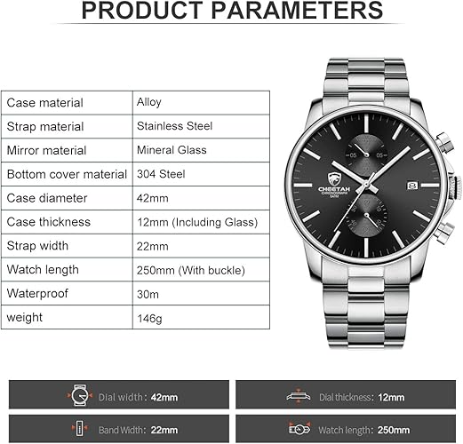 Fashion Business Mens Watches with Stainless Steel